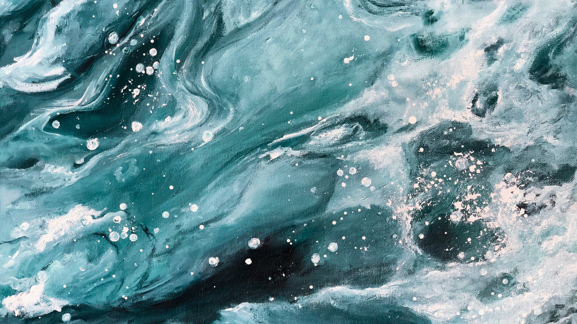 Oil paint ocean waves water