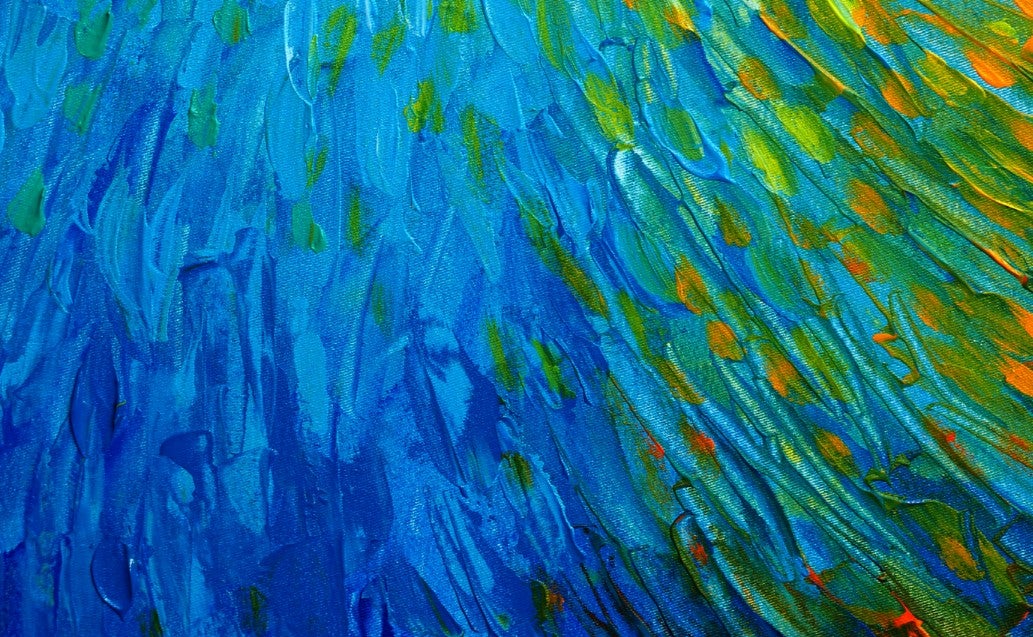 Abstract painting blue and green
