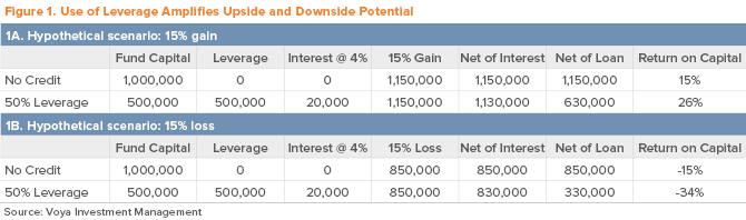 Figure 1. Use of Leverage Amplifies Upside and Downside Potential