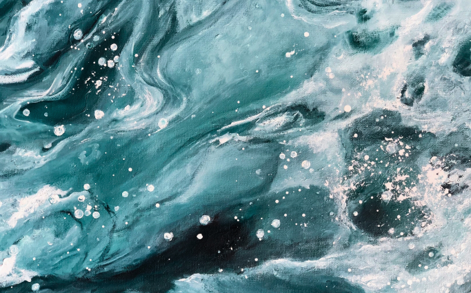 Oil paint ocean waves water