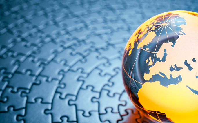 Globe on Puzzle