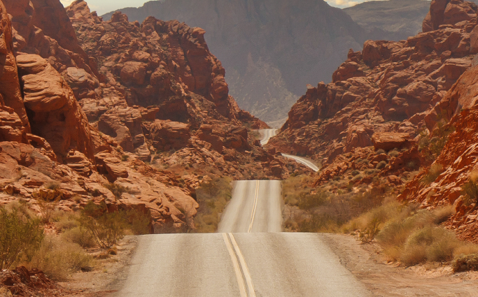 Winding Road in a Desert