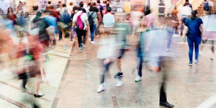 Shoppers in mall