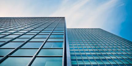 Tall glass buildings