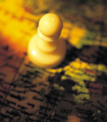 Chess piece on map